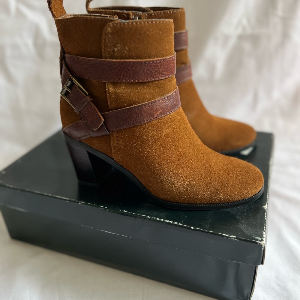 Lauren Ralph Lauren Brown Suede Ankle Booties - Picture 3 of 9